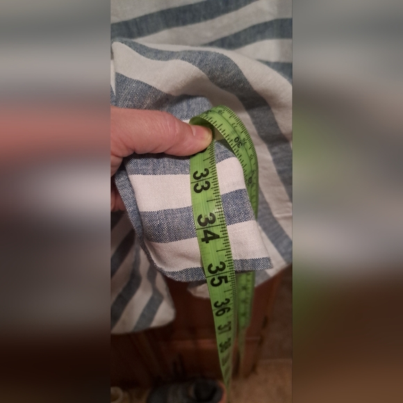 Ladies J. Jill Maxi Skirt Seaside Button Side 100% Linen Beachside Blue Small - Picture 12 of 13